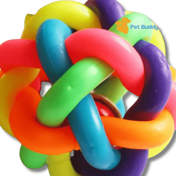 Kleurrijke Kauwspeelbal met bel - Pet Buddy