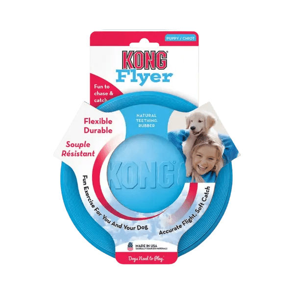 KONG Classic Puppy Flyer – Maat S (Blauw/Roze) - Pet Buddy
