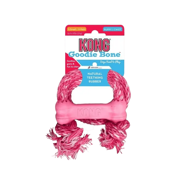 KONG Classic Puppy Goodie Bone met Touw – Maat XS - Pet Buddy