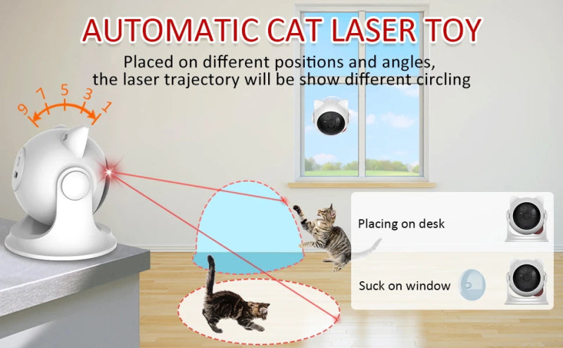 MeowMotion™ – Slimme Laser Cat Toy met 3 Snelheden - Pet Buddy