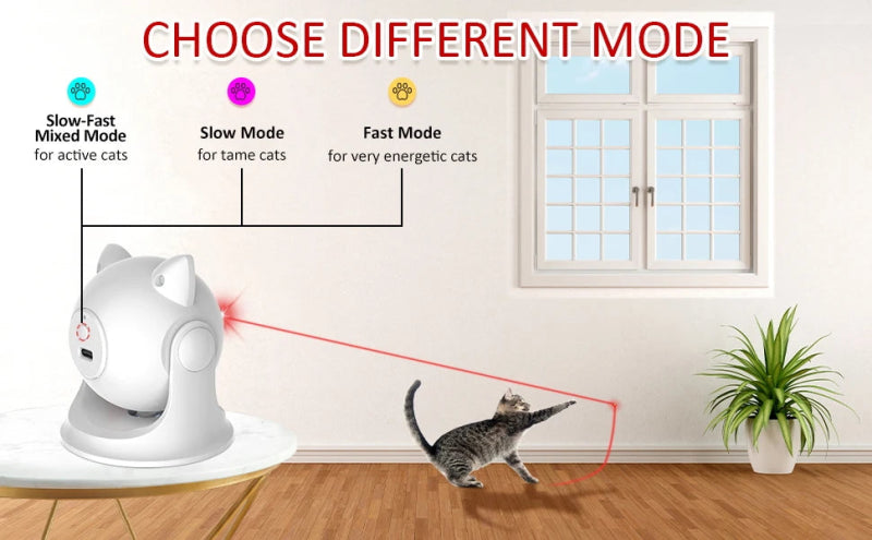 MeowMotion™ – Slimme Laser Cat Toy met 3 Snelheden - Pet Buddy