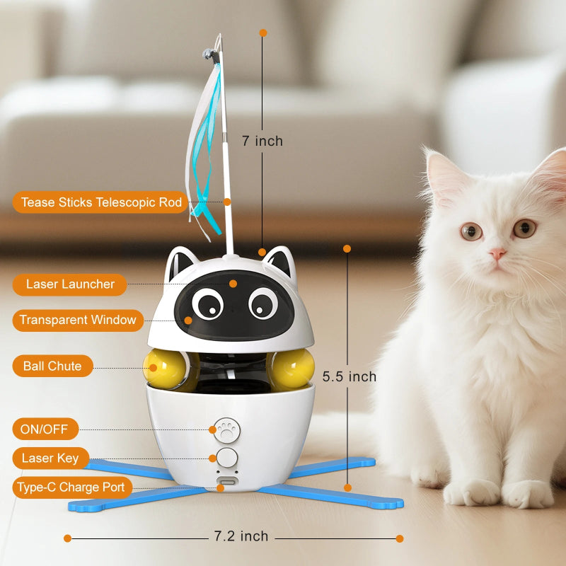 PlaySphere™ 4 - in - 1 – Slim Interactief Kattenspeelgoed - Pet Buddy