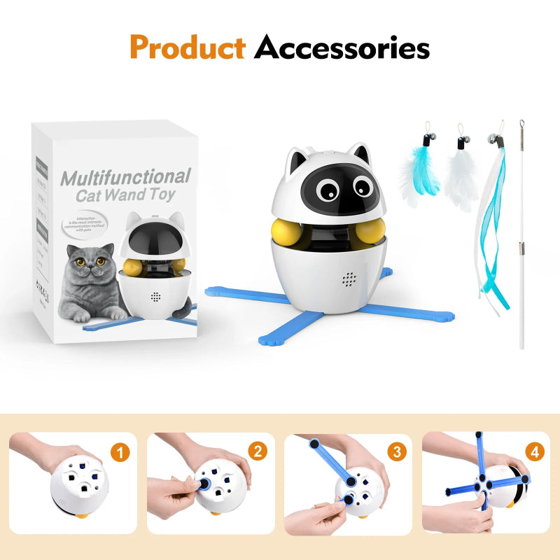 PlaySphere™ 4 - in - 1 – Slim Interactief Kattenspeelgoed - Pet Buddy