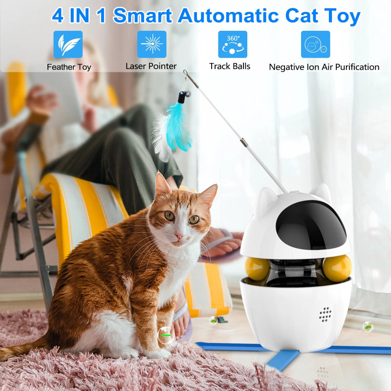 PlaySphere™ 4 - in - 1 – Slim Interactief Kattenspeelgoed - Pet Buddy