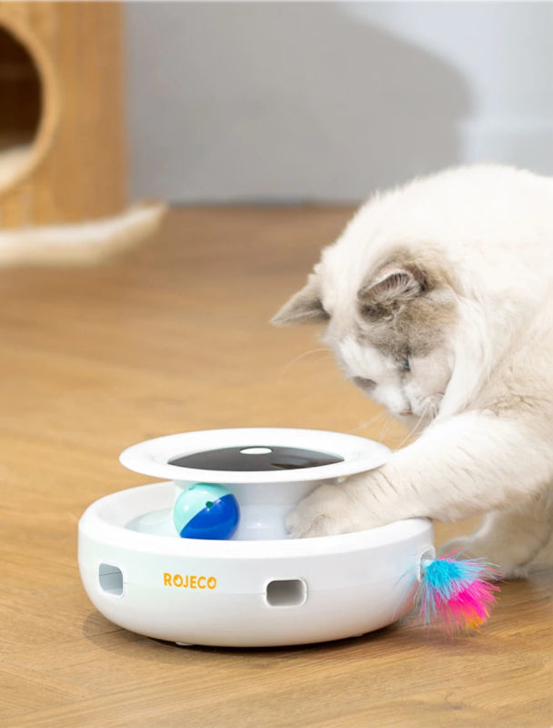 ROJECO SmartPlay 2 - in - 1 – Magisch Speelplezier voor Slimme Katten - Pet Buddy
