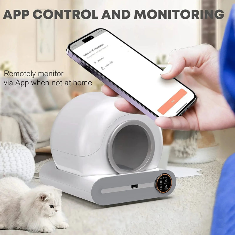 Slimme Zelfreinigende Kattenbak 65L met App - Pet Buddy