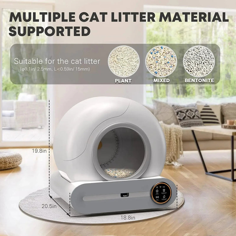 Slimme Zelfreinigende Kattenbak 65L met App - Pet Buddy