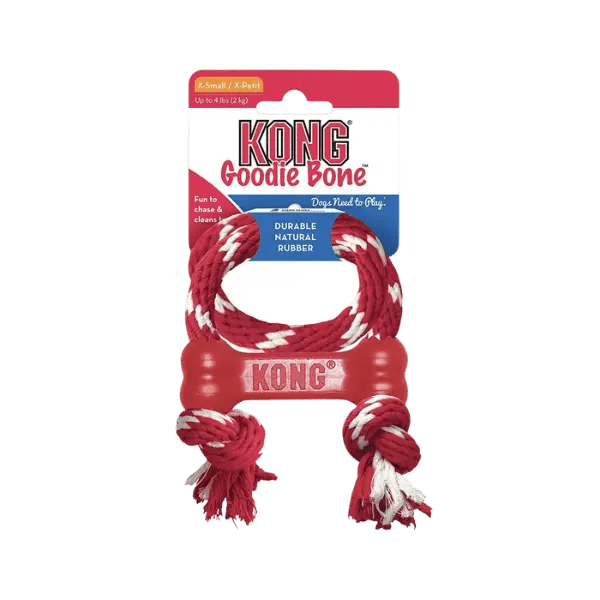 KONG Classic Puppy Goodie Bone met Touw – Maat XS - Pet Buddy