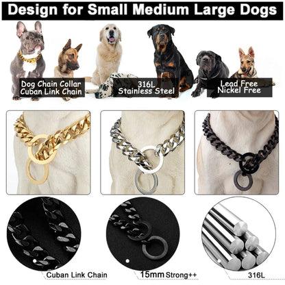 RVS Hondenketting – Cubaanse schakel, Sterk & Stijlvol - Pet Buddy