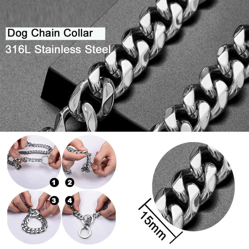 RVS Hondenketting – Cubaanse schakel, Sterk & Stijlvol - Pet Buddy