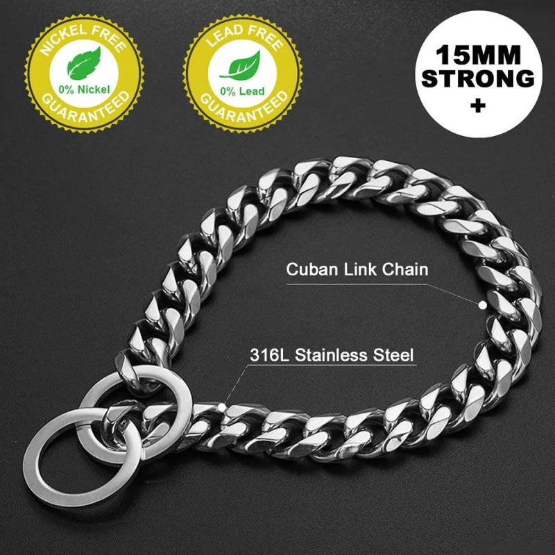 RVS Hondenketting – Cubaanse schakel, Sterk & Stijlvol - Pet Buddy